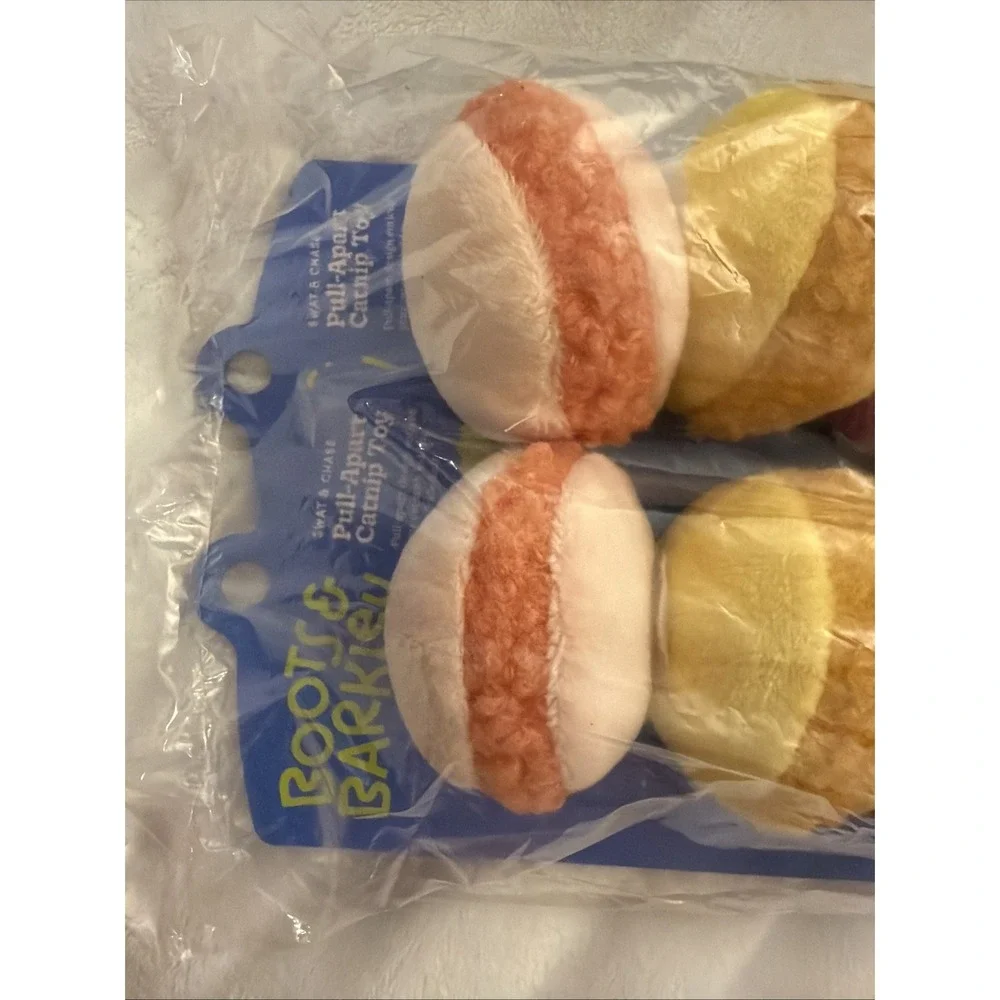 Boots & Barkley Macaron Pull-Apart Trio Cat Toy Pack Of 2 Packages